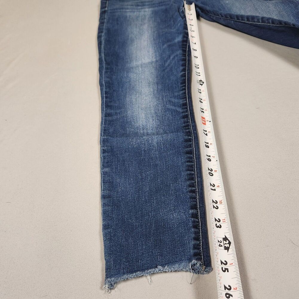Lucky Brand Ava Crop Jeans Womens 8/29 Blue Skinny Raw Hem Stretch Denim - Picture 9 of 15